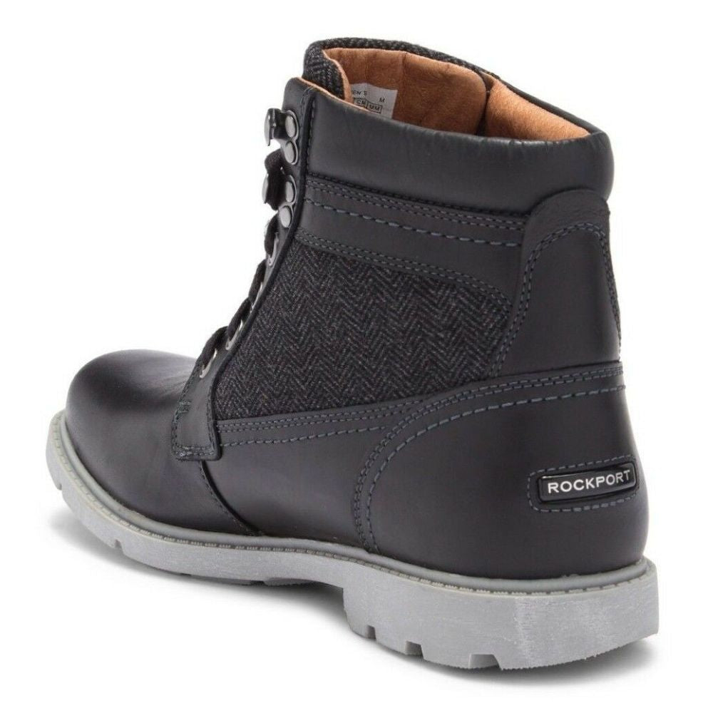 CH0779 Rugged Black Rockport Ankle Boots