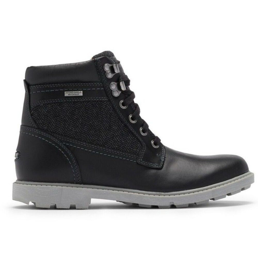 CH0779 Rugged Black Rockport Ankle Boots
