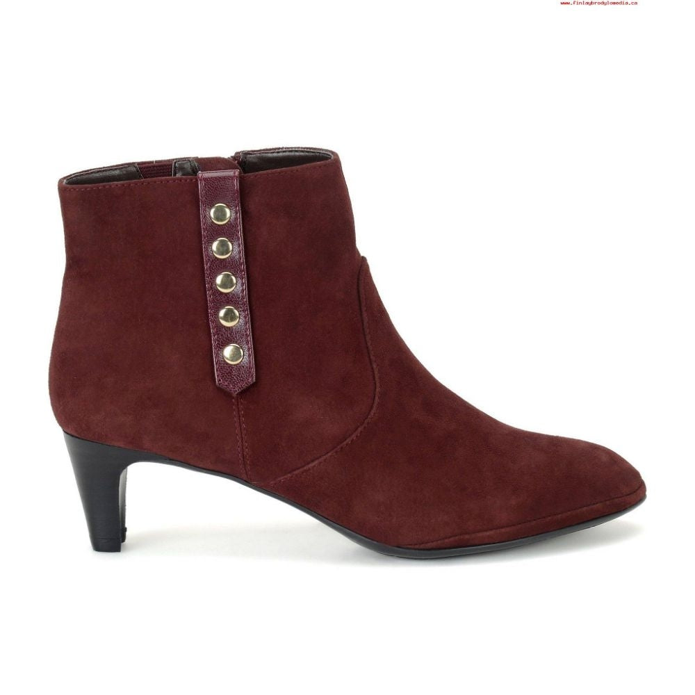 Tacoma Burgundy Suede Comfortiva Ankle Boot