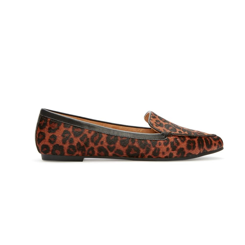 Audra Brown Black Leopard Me Too Loafer Flat