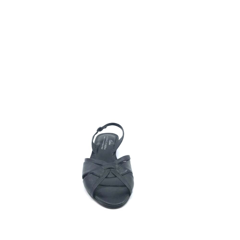 Bomar Black Leather Donald Pliner Sandals