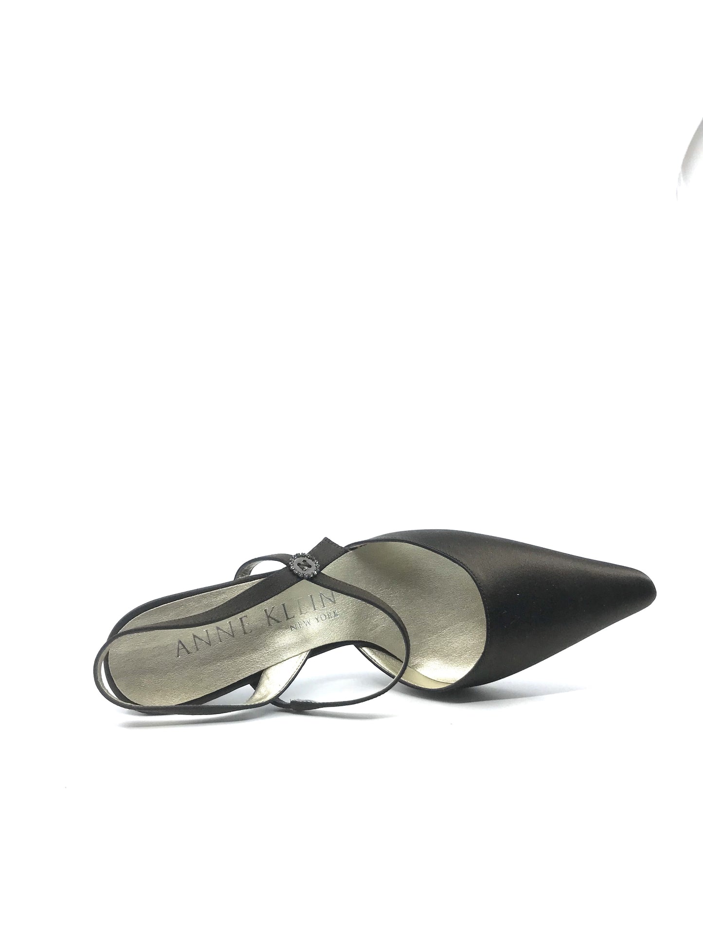 Anika Brown Satin Anne Klein Slingback Pumps