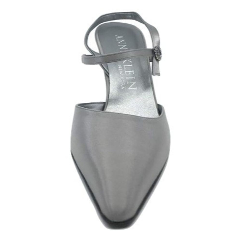 Anika Gray Satin Anne Klein Slingback Pumps