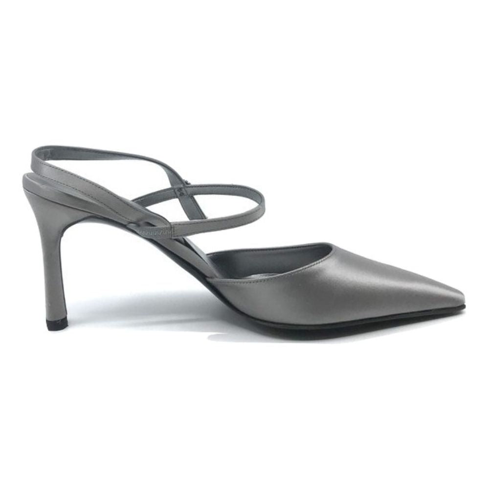 Anika Gray Satin Anne Klein Slingback Pumps