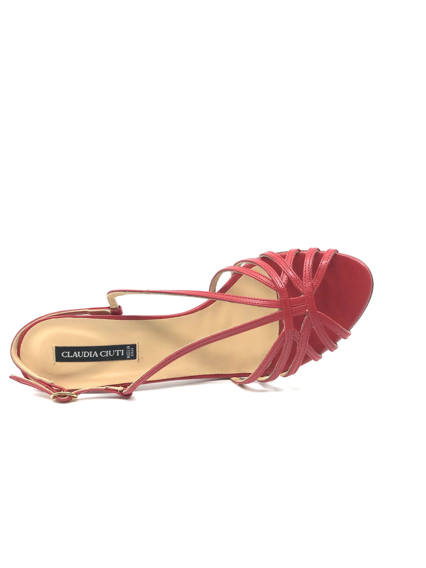 Fifi Red Leather Claudia Ciuti Sandal