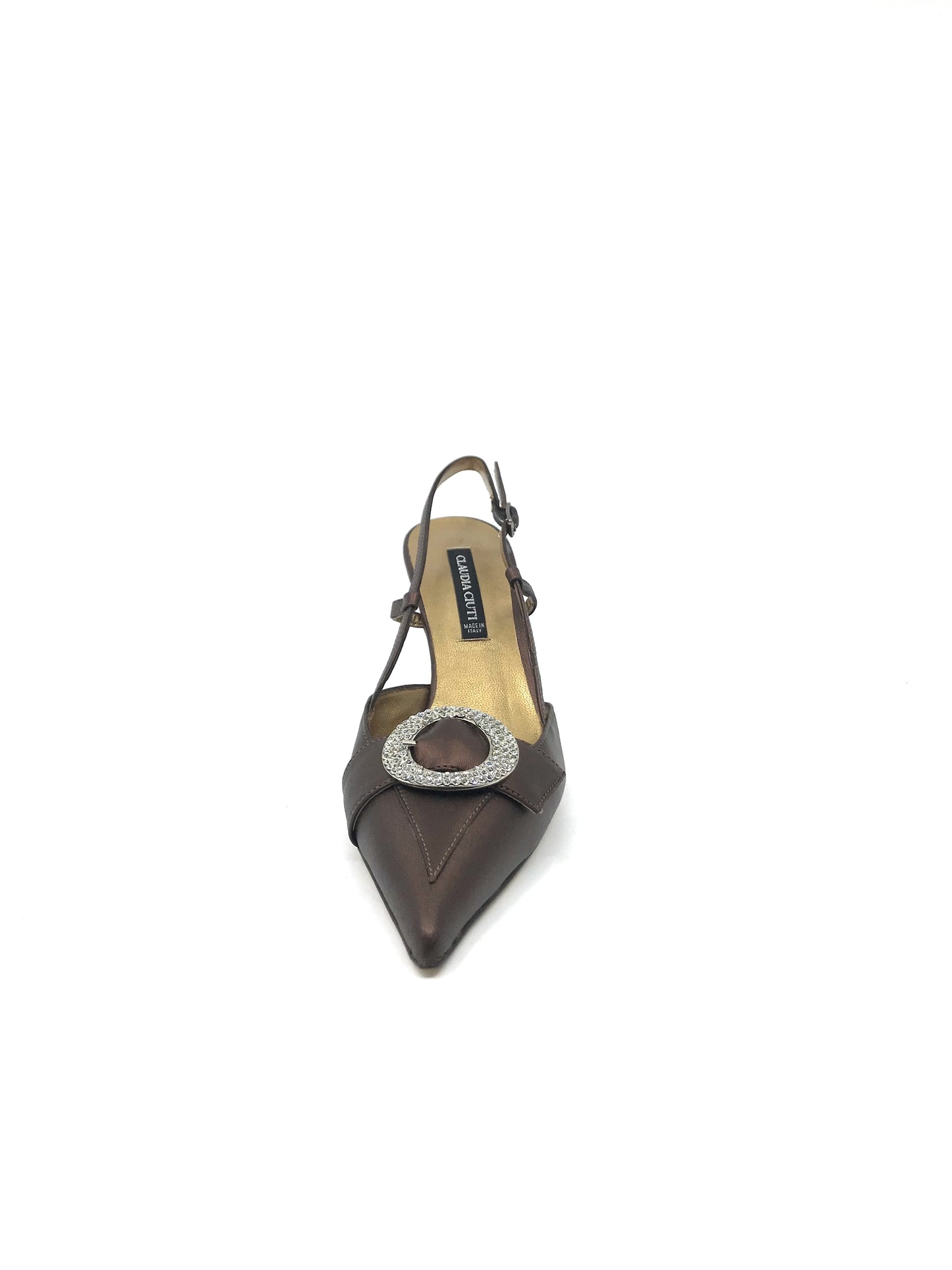 Rio Cacao Brown Leather Claudia Ciuti Slingback Pumps