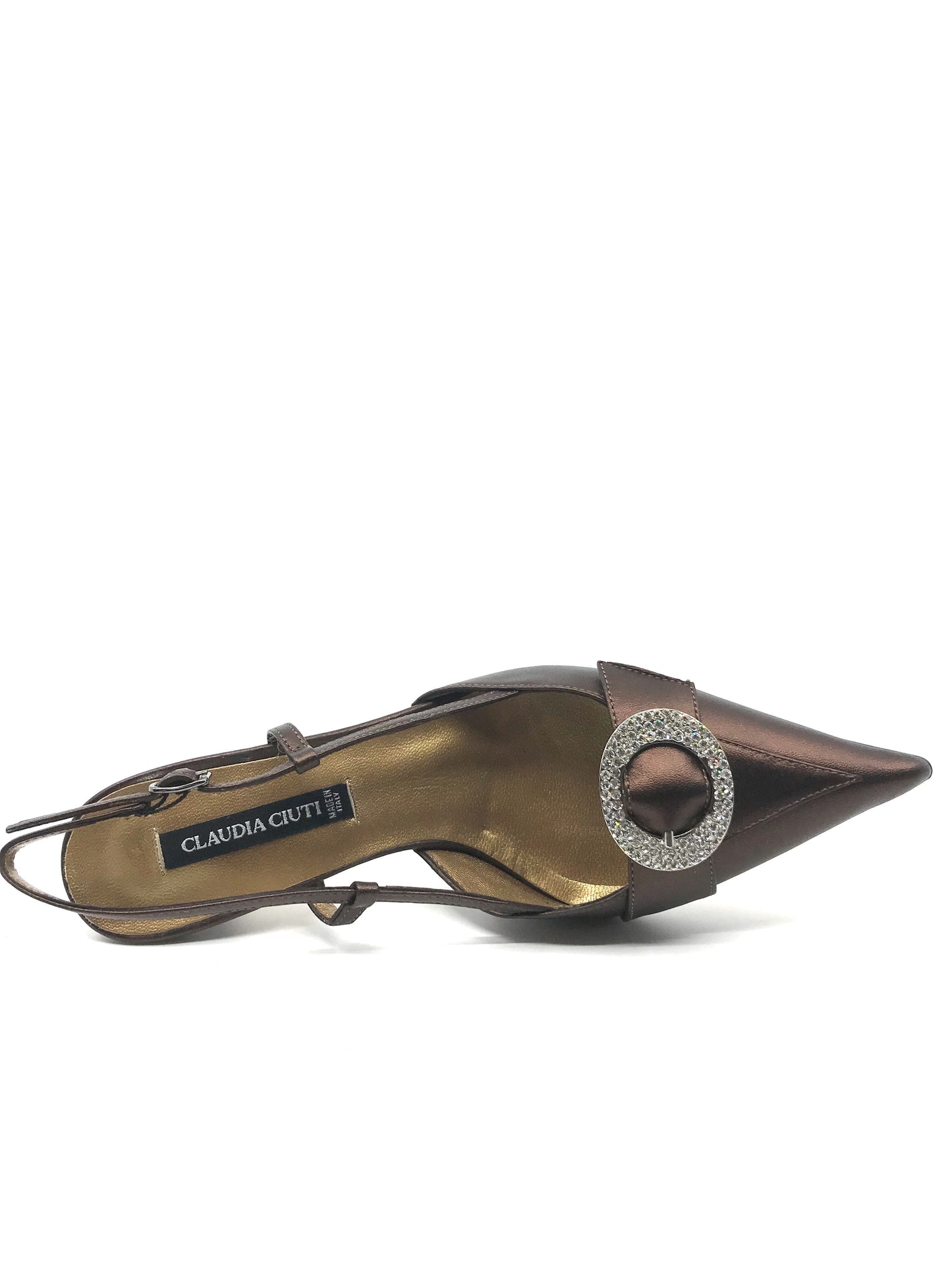 Rio Cacao Brown Leather Claudia Ciuti Slingback Pumps