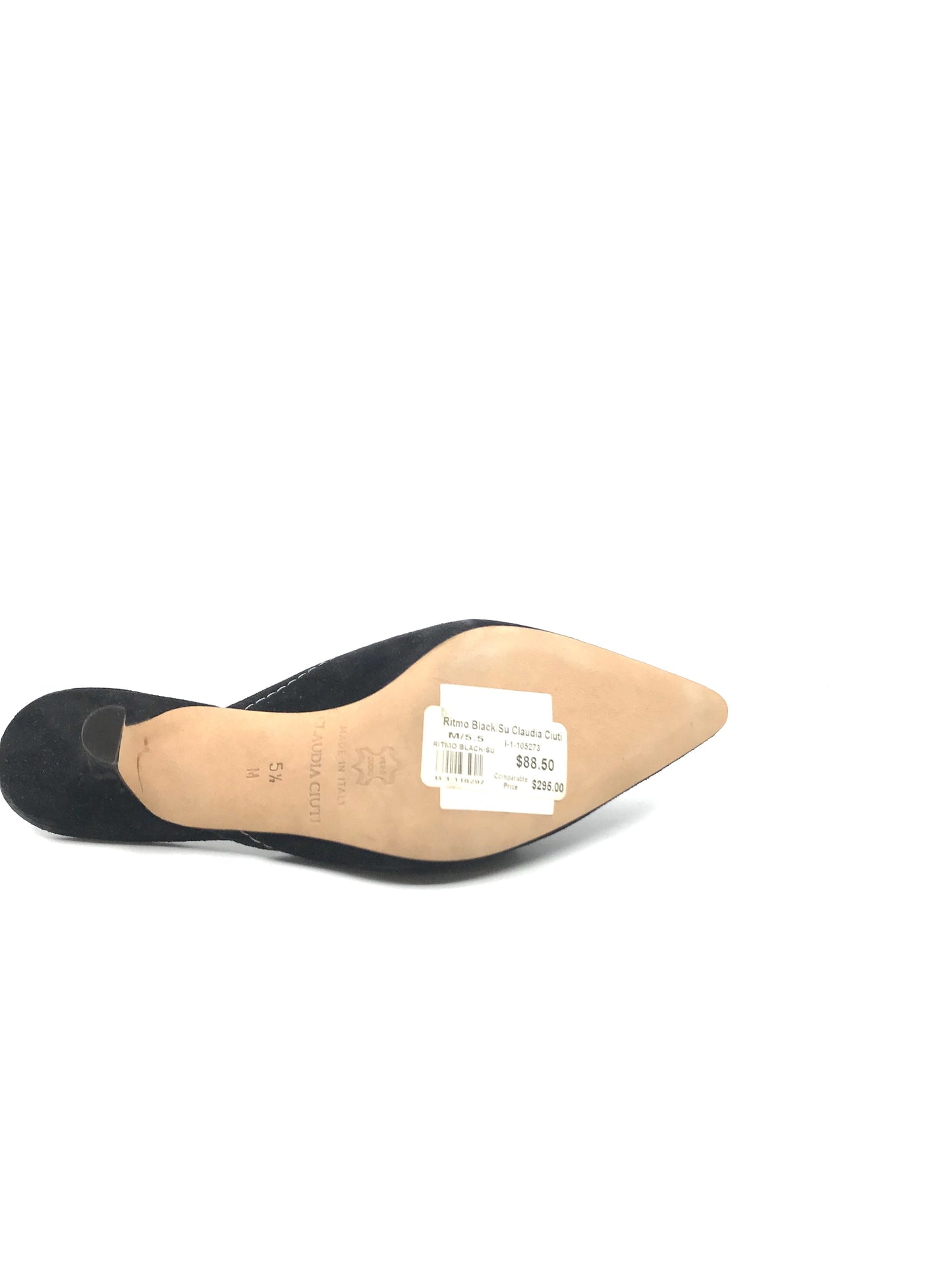 Ritmo Black Suede Claudia Ciuti Slide Pumps