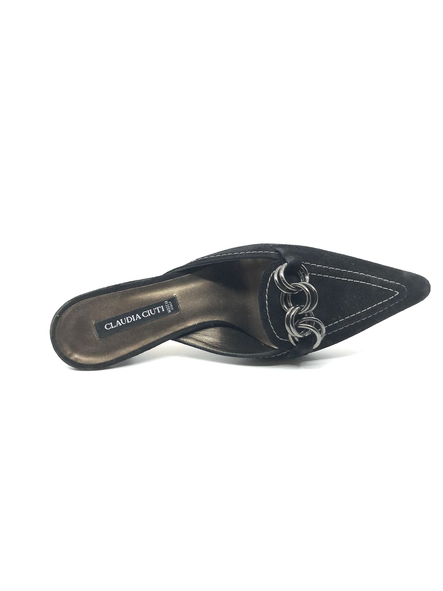 Ritmo Black Suede Claudia Ciuti Slide Pumps