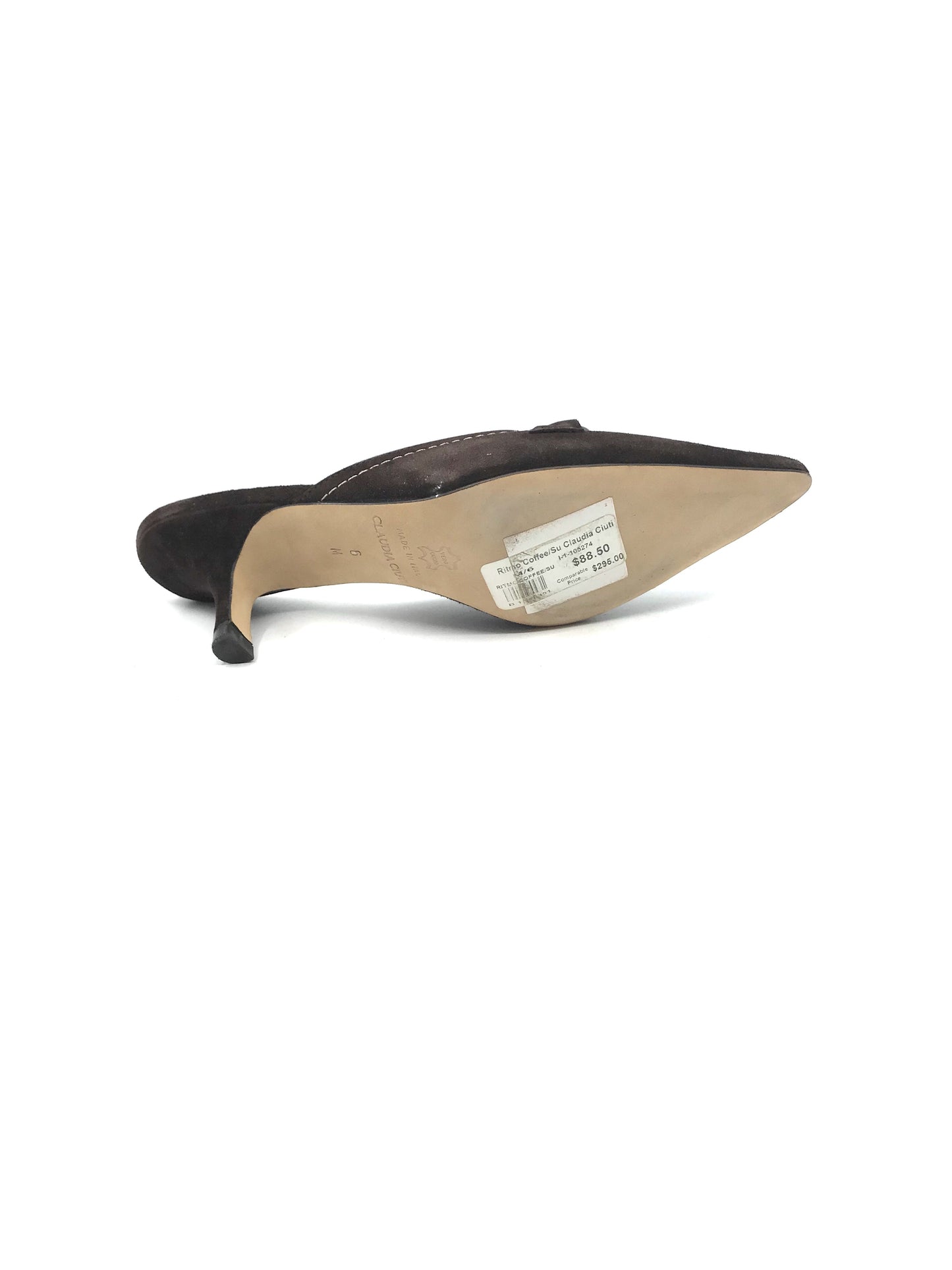 Ritmo Coffee Brown Suede Claudia Ciuti Slide Pumps