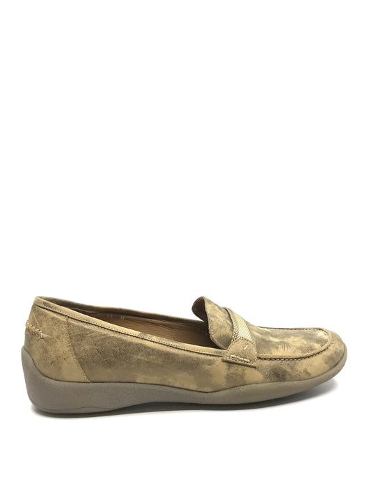 Cadel Platino Gold Leather Sesto Meucci Loafer Flats