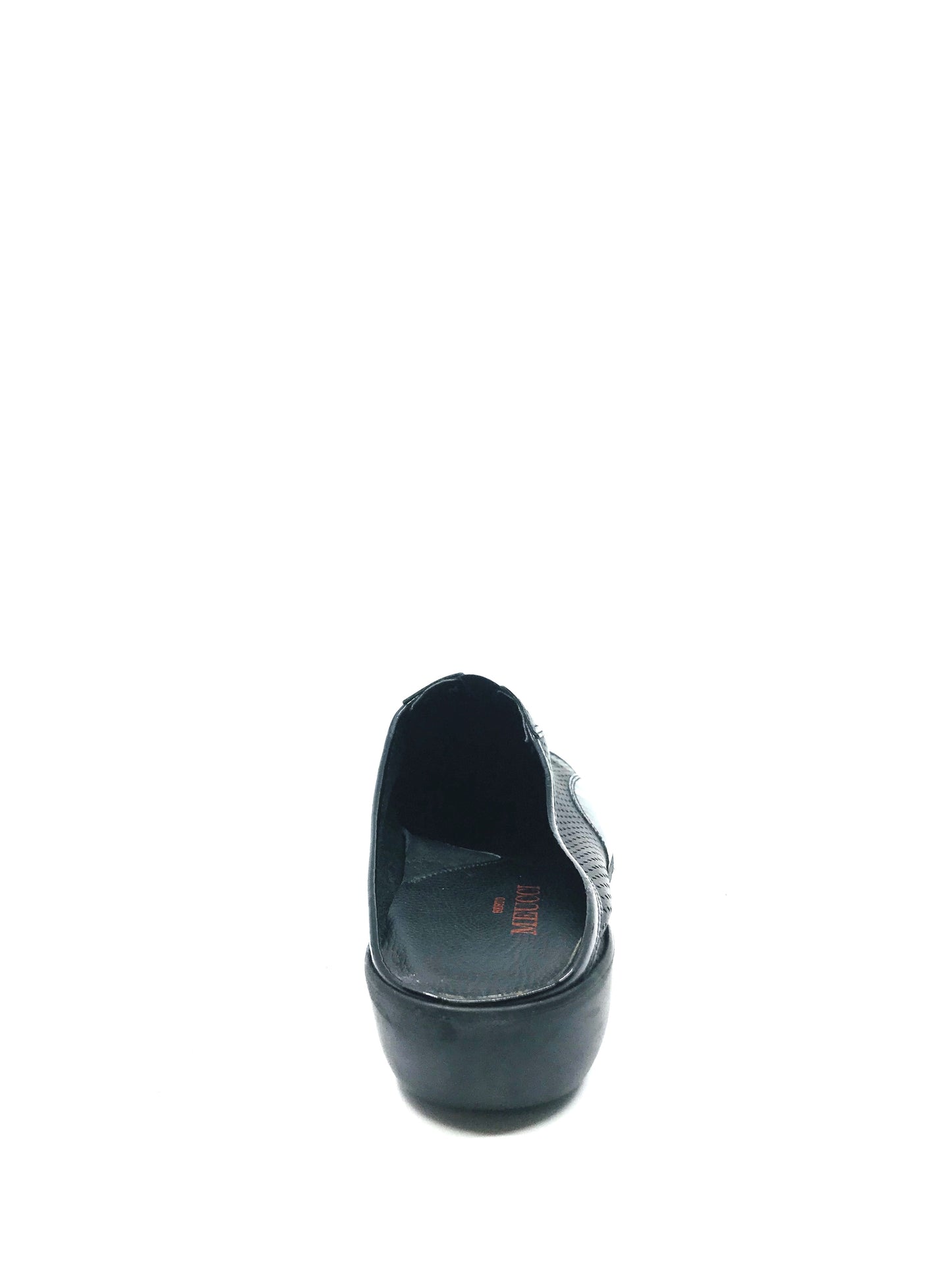 Calissa Black Leather Sesto Meucci Slide Flat