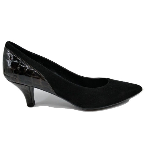 Delray Black Suede Vaneli Pumps