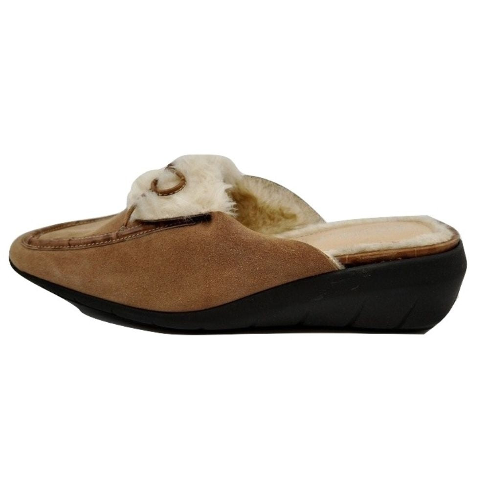 Campbell Beige Suede Anne Klein Clogs