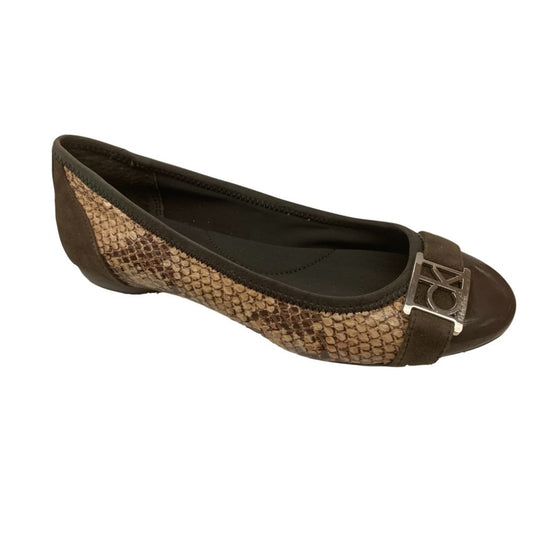 Paulett Classic Python Dark Brown Calvin Klein Ballet Flats