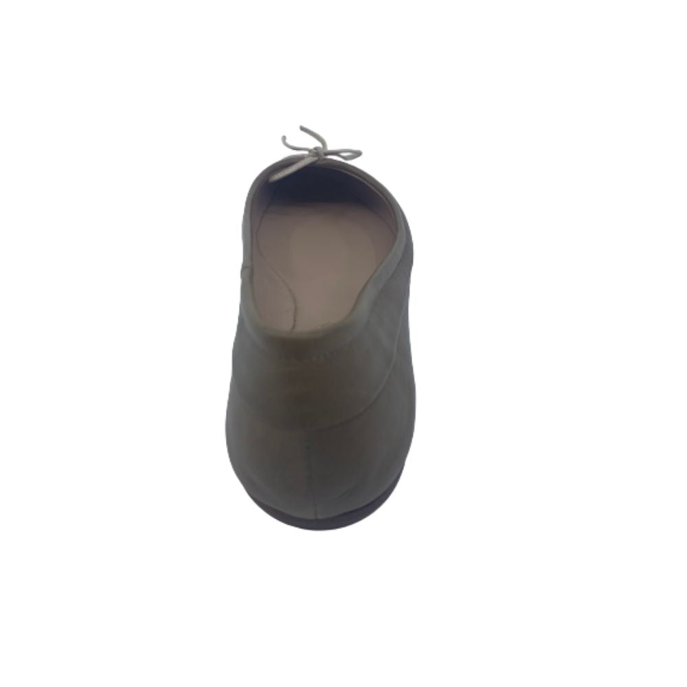 11-69 Soft Calf Leather Taupe and White Reed Krakoff Ballet Flats