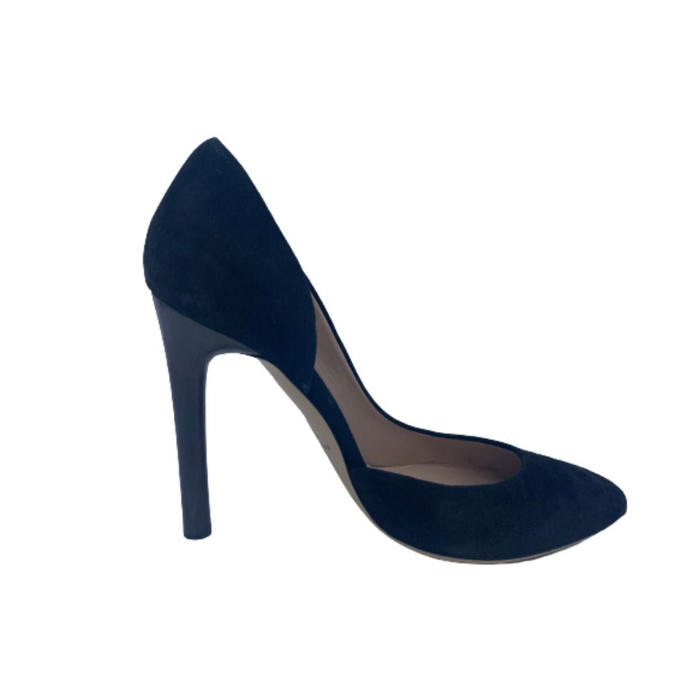 13-16 Baby Calf Black Suede Reed Krakoff d'Orsay Pumps