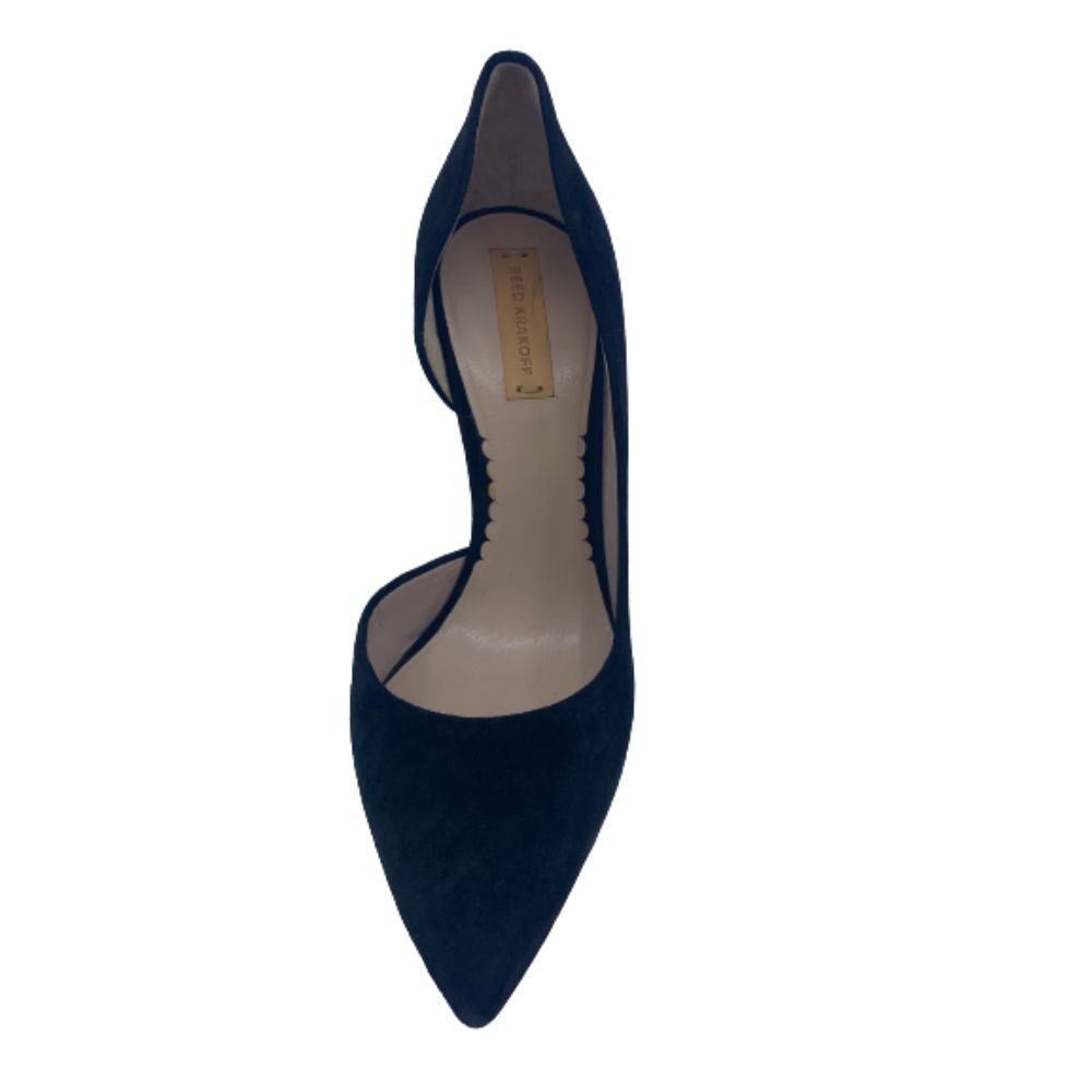 13-16 Baby Calf Black Suede Reed Krakoff d'Orsay Pumps