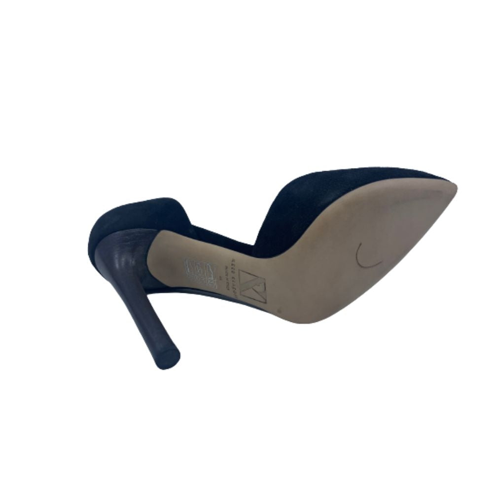 13-16 Baby Calf Black Suede Reed Krakoff d'Orsay Pumps