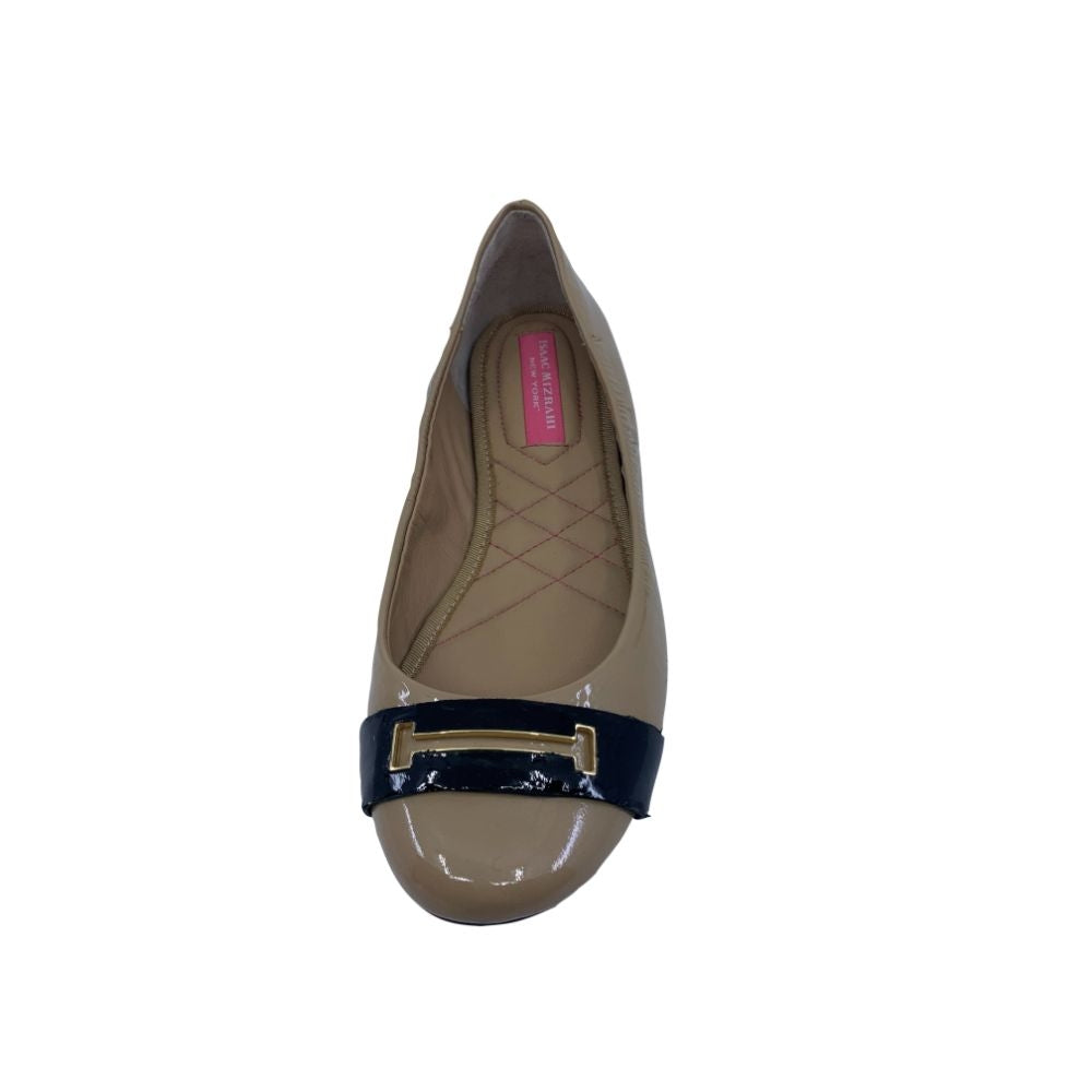 Frine Nude Patent Leather Isaac Mizrahi Ballet Flats