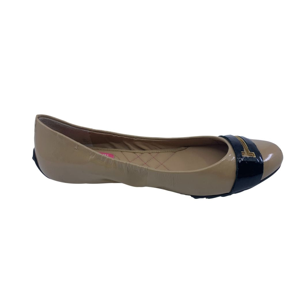 Frine Nude Patent Leather Isaac Mizrahi Ballet Flats