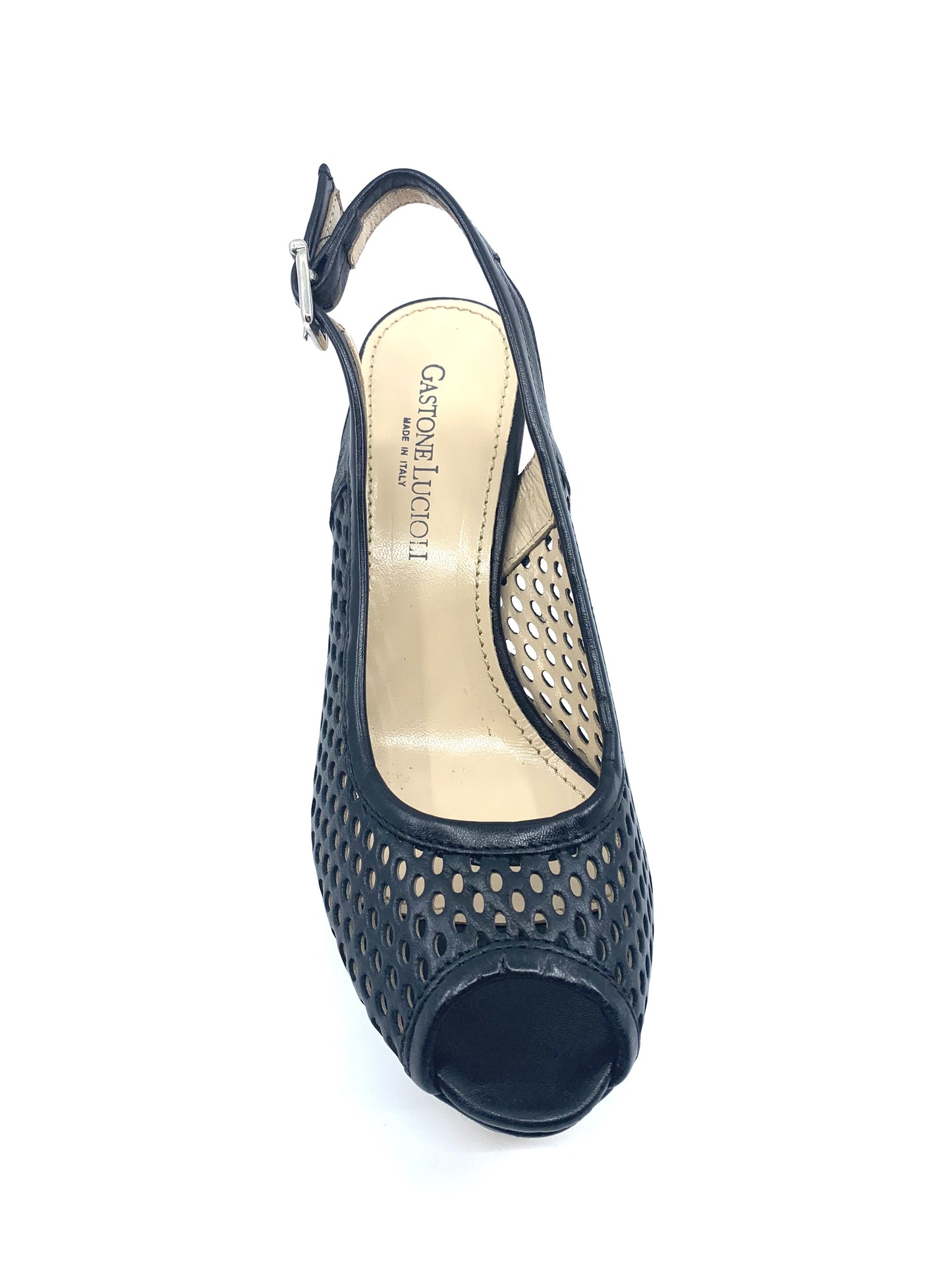 4075 Belfagor Black Gastone Lucioli Slingback Pumps