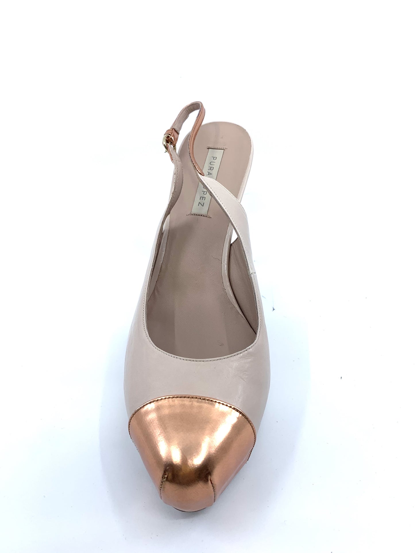 AB170 Luce Magnolia Baby Nude Leather Pura Lopez Slingback Pumps