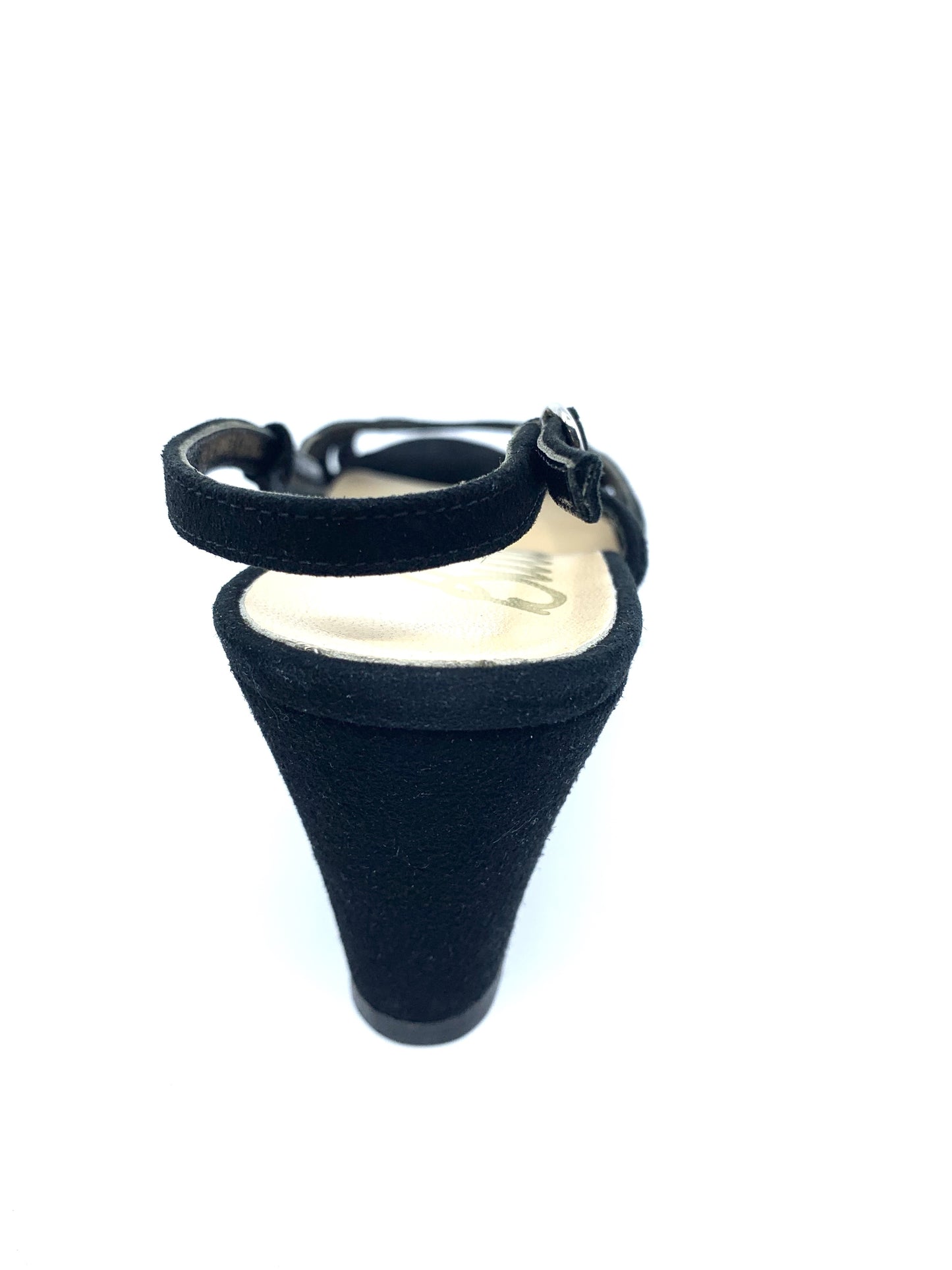 Pirro Black Suede Butter Wedge Sandals