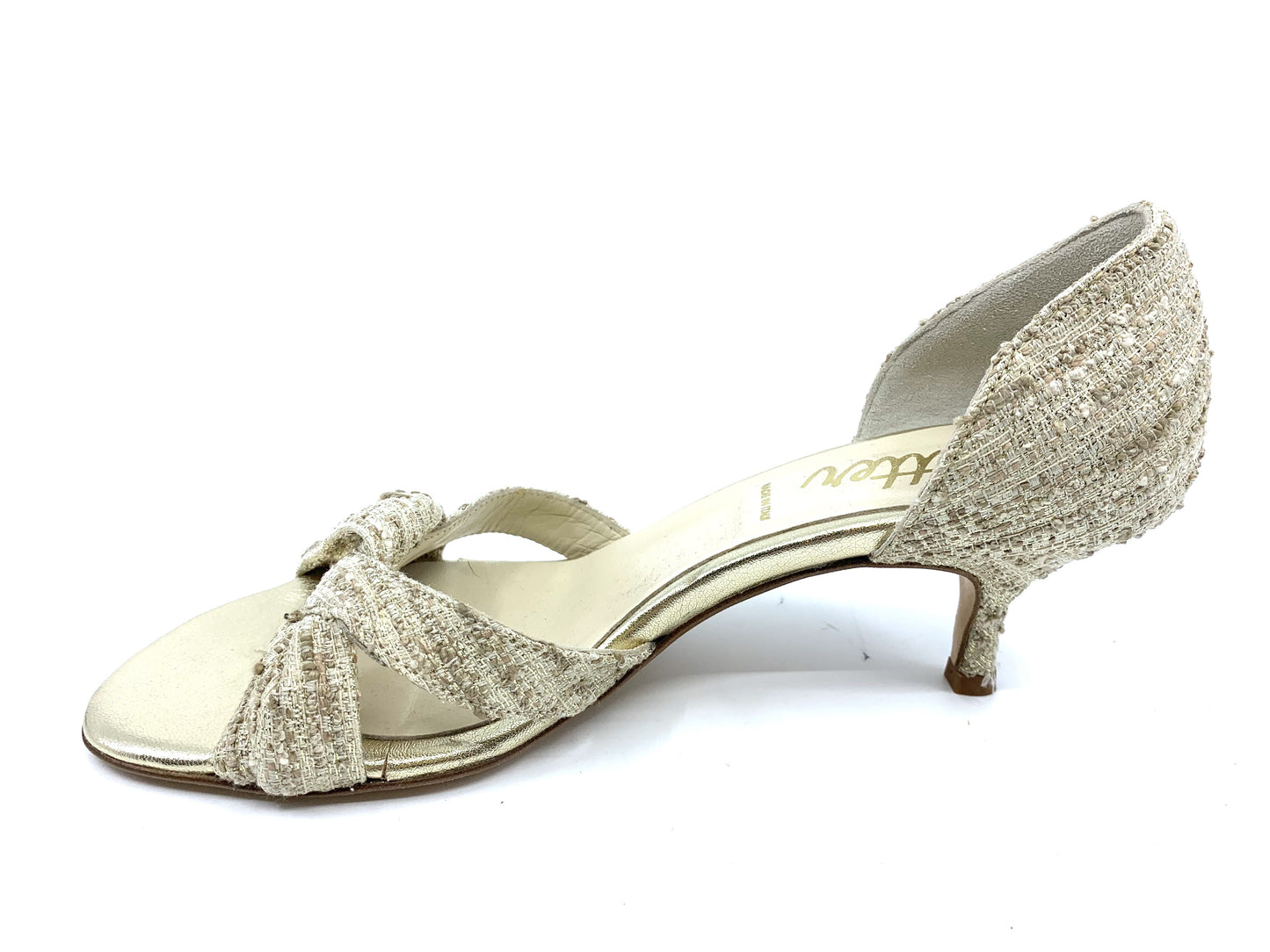Percy Gold Fabric Butter d'Orsay Pump