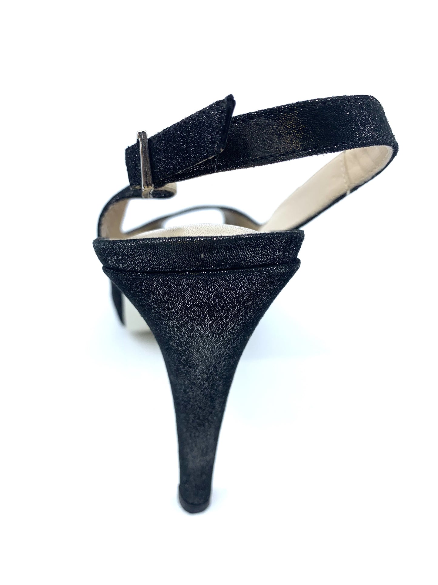 Brooks Onyx Metallic Printed Suede Ron White Slingback Pumps