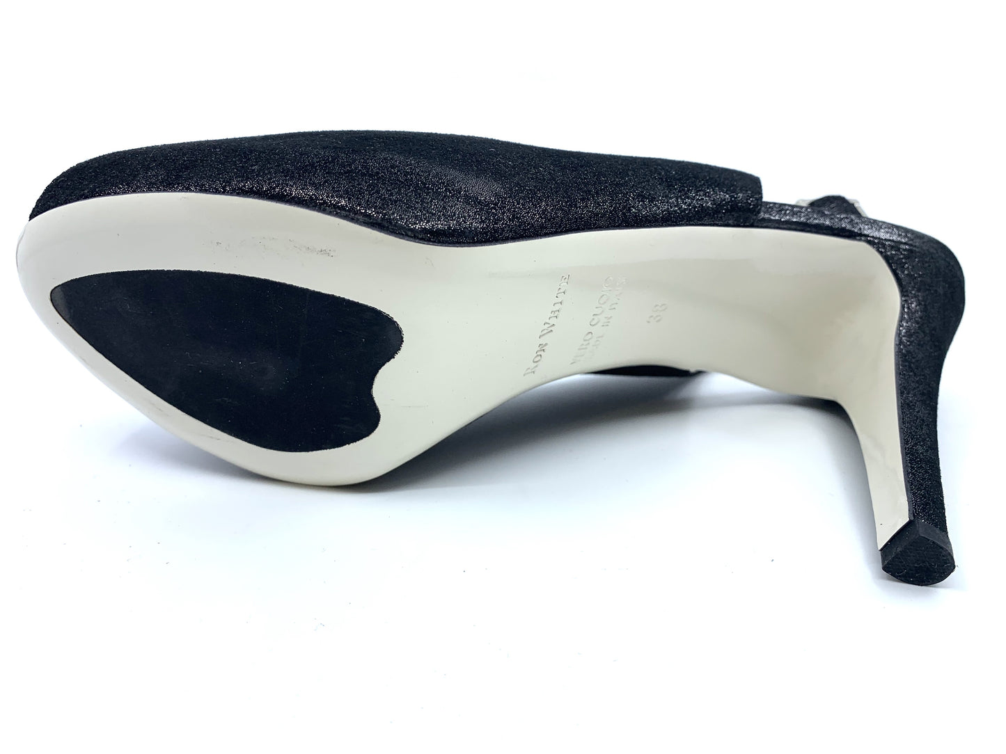 Brooks Onyx Metallic Printed Suede Ron White Slingback Pumps