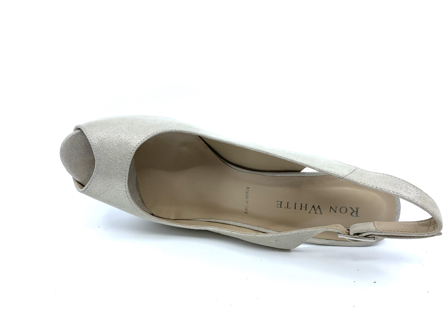 Brooks Nude Metallic Suede Ron White Slingback Pumps