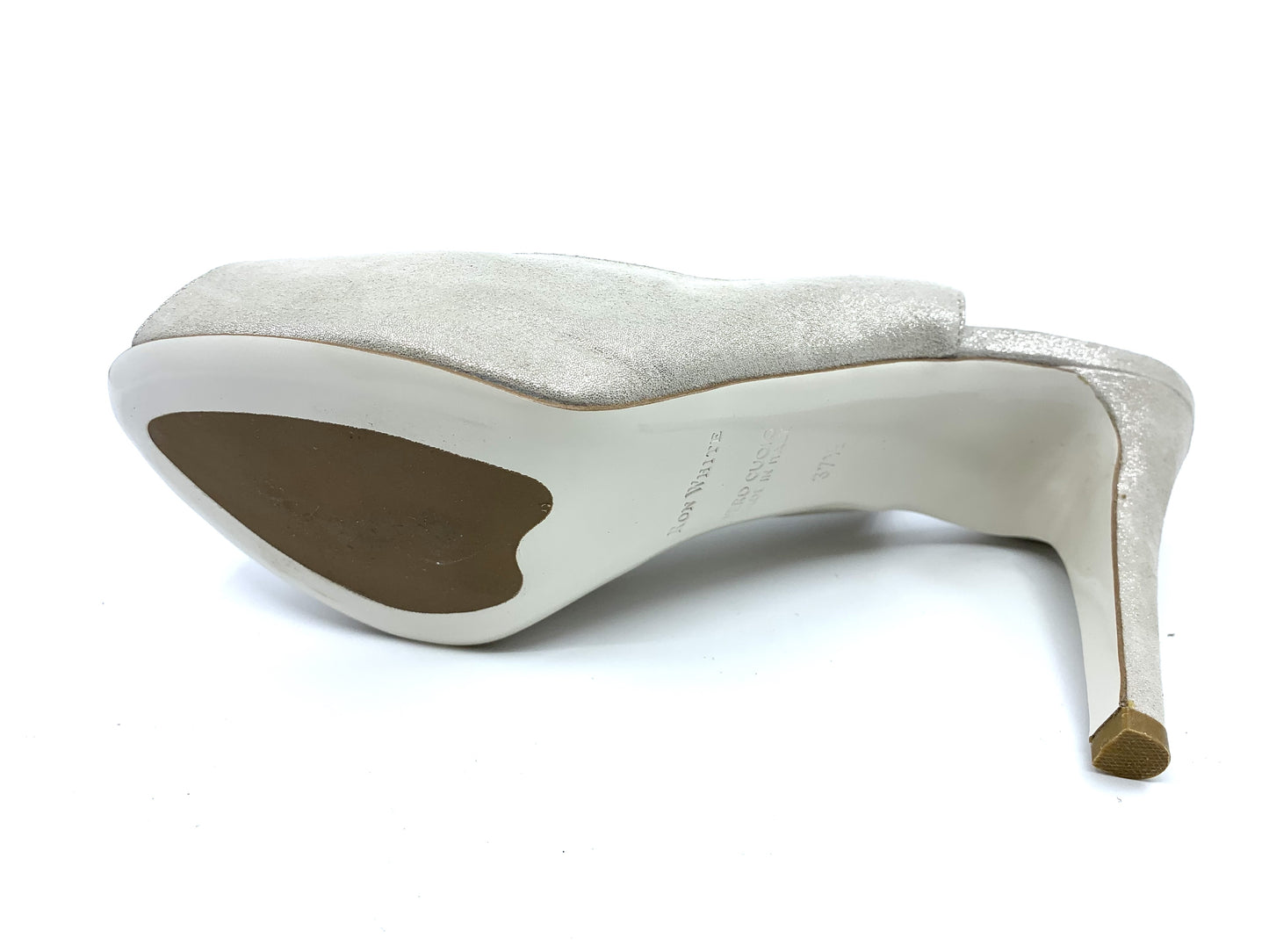 Brooks Nude Metallic Suede Ron White Slingback Pumps