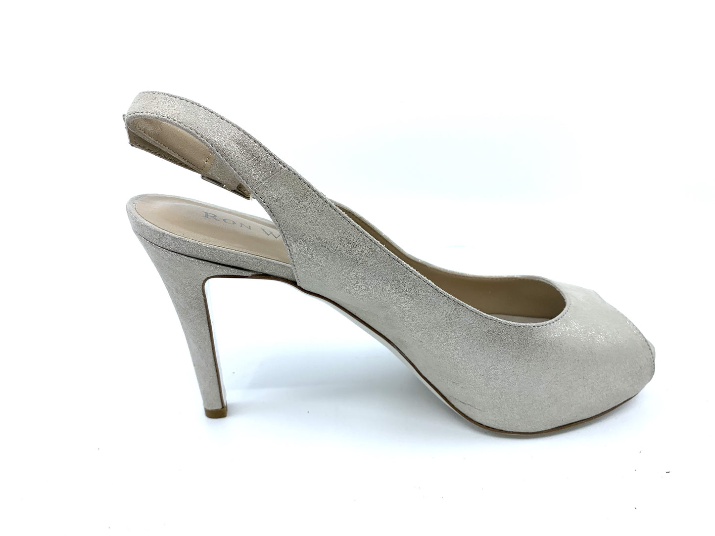 Brooks Nude Metallic Suede Ron White Slingback Pumps