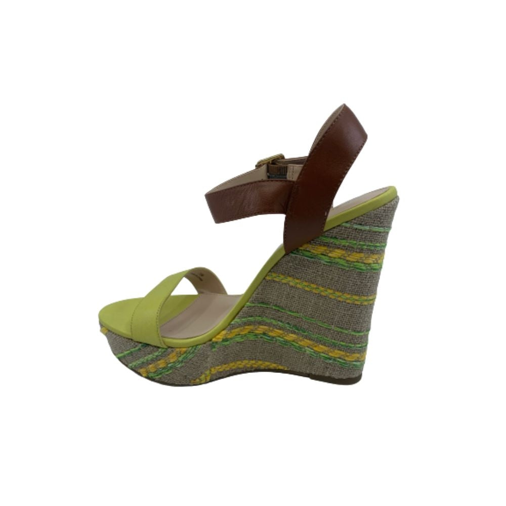 Oates 3 Lemon Tumbled Leather Calf Pelle Moda Wedge Sandals