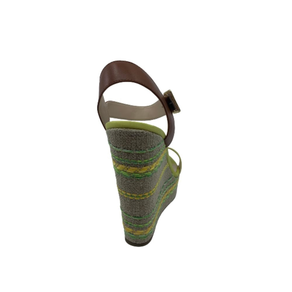 Oates 3 Lemon Tumbled Leather Calf Pelle Moda Wedge Sandals