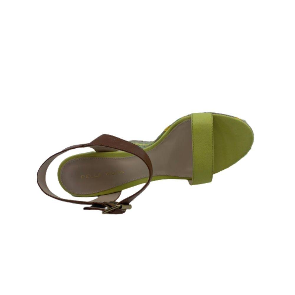 Oates 3 Lemon Tumbled Leather Calf Pelle Moda Wedge Sandals