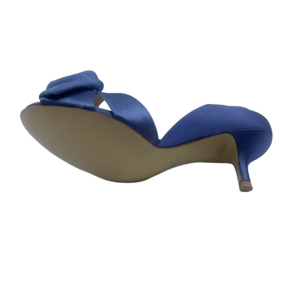 Alera Blue d'Orsay Satin Pelle Moda Pumps