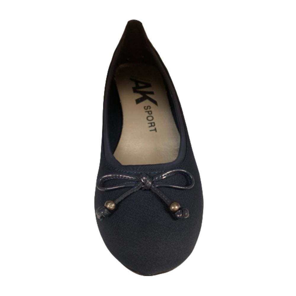 Donata Navy Fabric Anne Klein Wedge Pumps