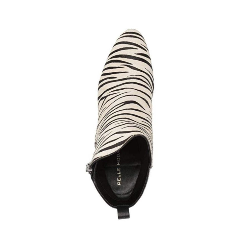 Yesnia Cream Zebra Calf Hair Pelle Moda Ankle Boots