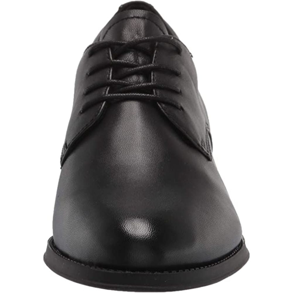Rania Black Leather Easy Spirit Oxford Flats