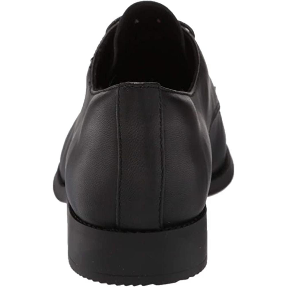 Rania Black Leather Easy Spirit Oxford Flats