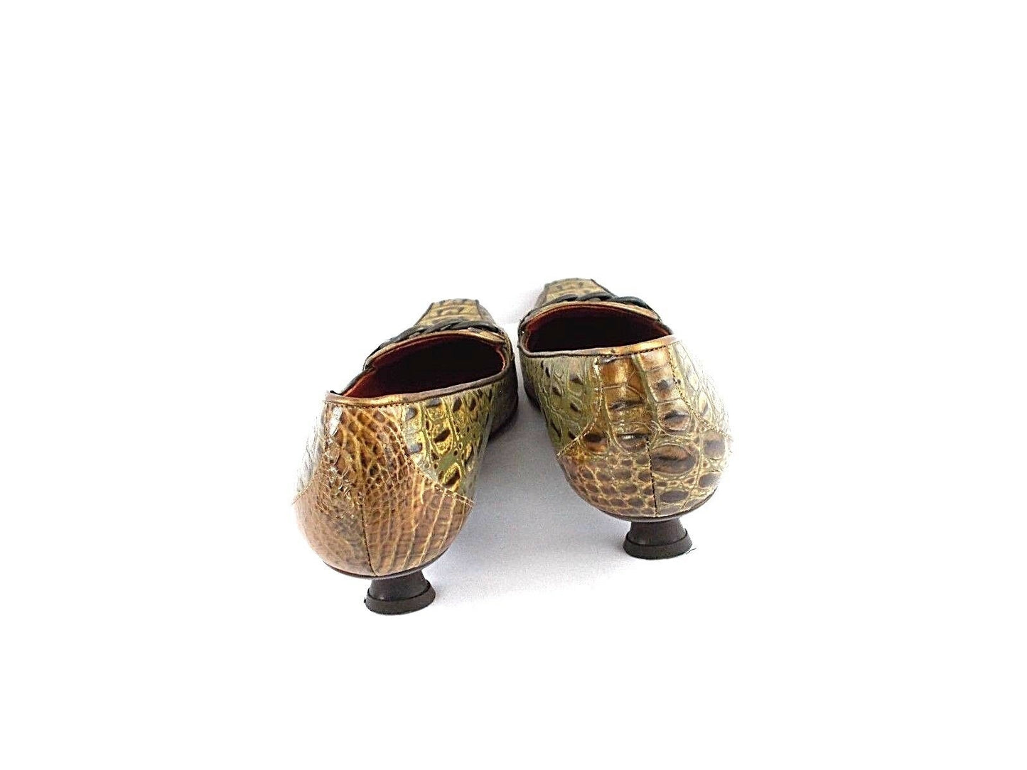 Gees Olive Embossed Snake Leather Donald Pliner Pumps