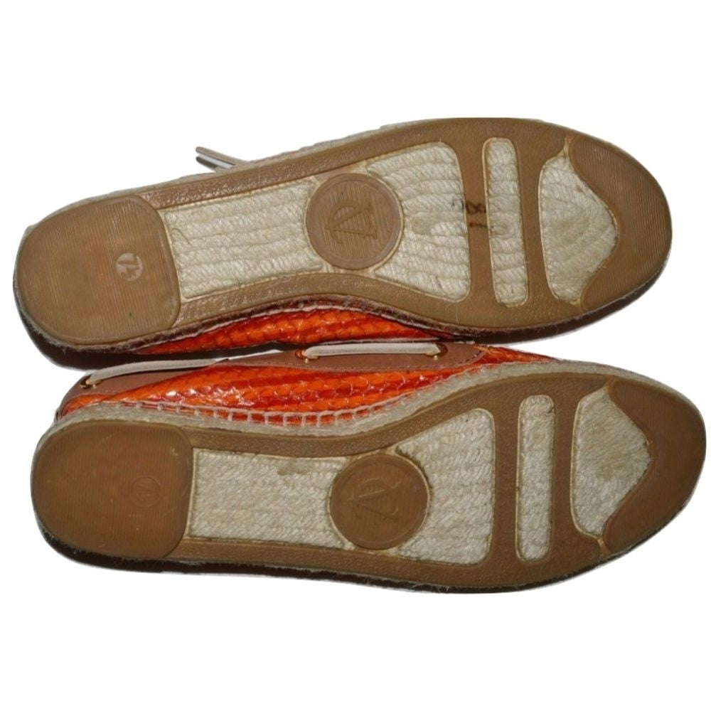 Vie Poppy Salmon Orange Leather Vince Camuto Signature Loafer Flats