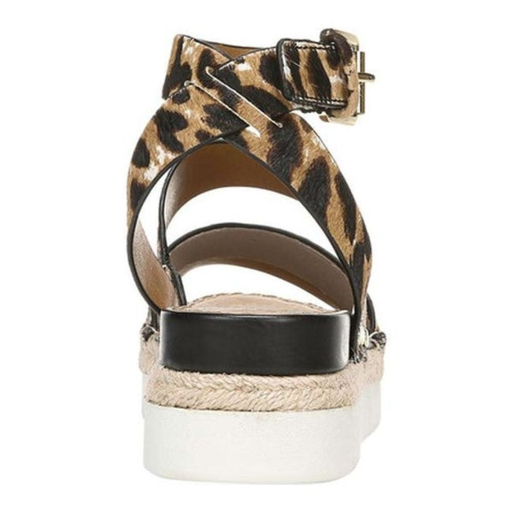 Calvin Molley Leopard Franco Sarto Platform Flat Sandal