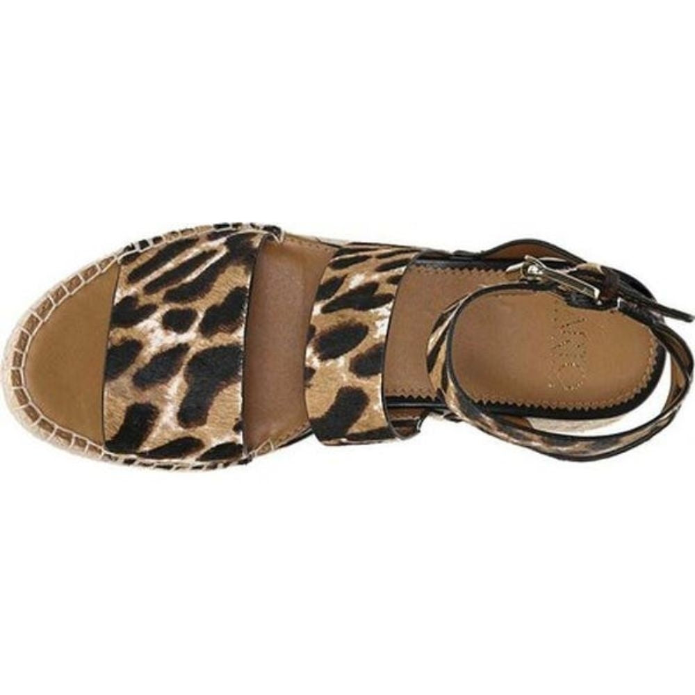 Calvin Molley Leopard Franco Sarto Platform Flat Sandal