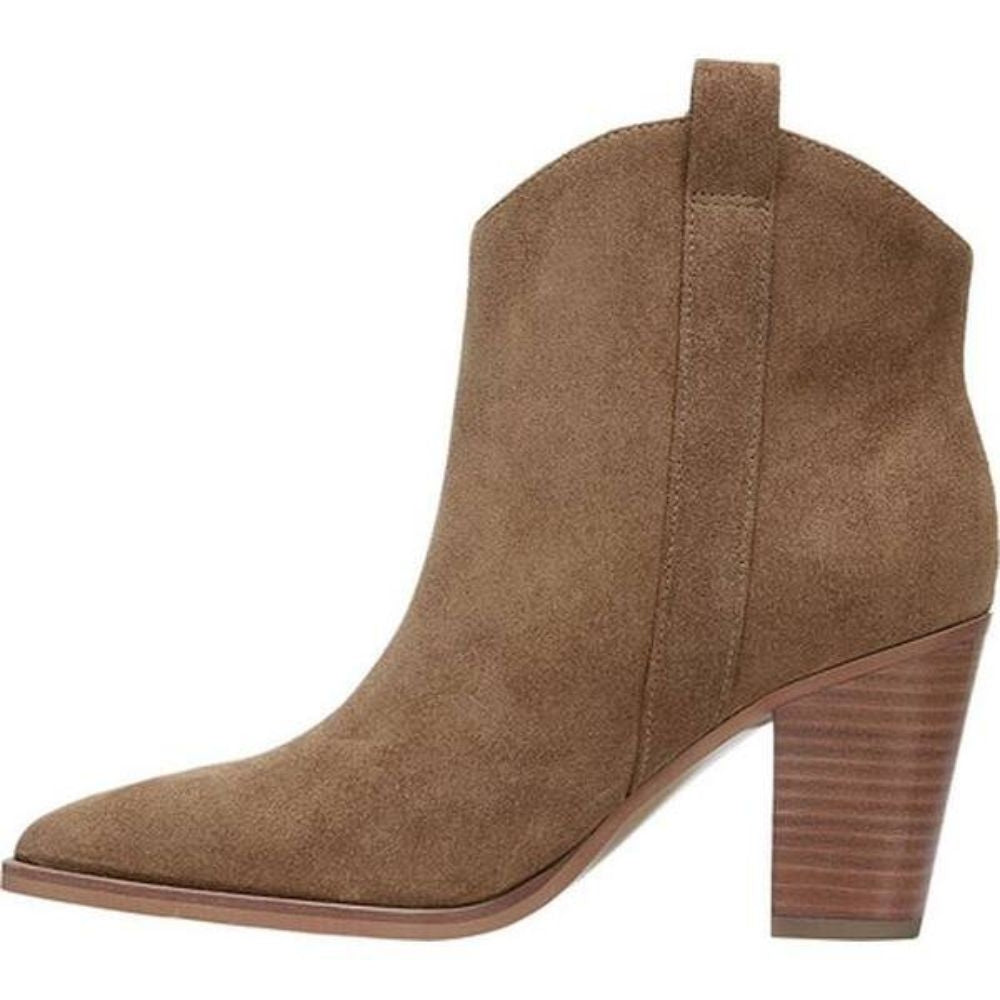 Ella Teddy Brown Suede Franco Sarto Ankle Boots