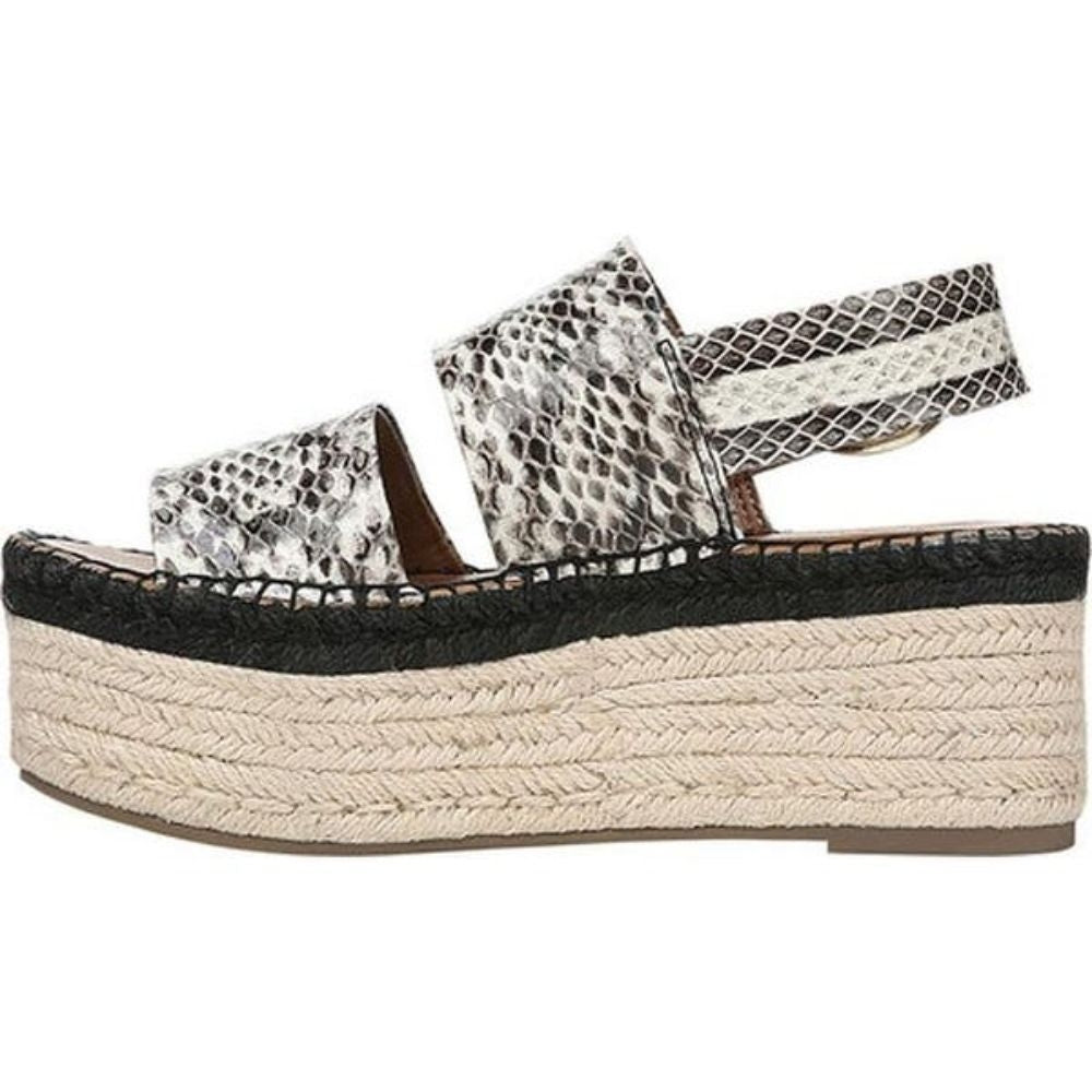 Mariana Black White Snake Franco Sarto Espadrille Platform Sandal