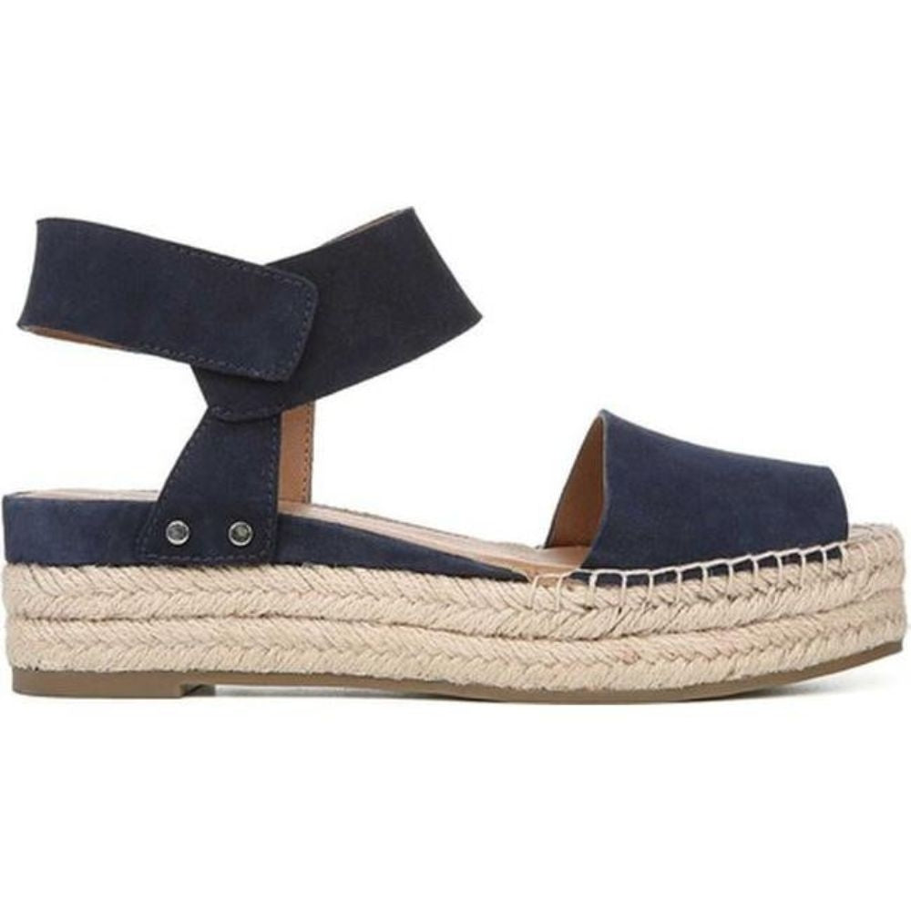 Oak Navy Suede Franco Sarto Platform Wedge Sandals