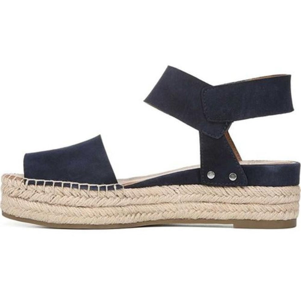 Oak Navy Suede Franco Sarto Platform Wedge Sandals
